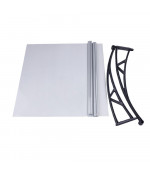 Polikarbonato stogelis su lataku 930x1500 mm skaidrus, juodi laikikliai