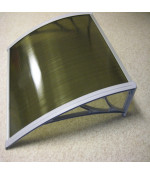 Polikarbonato stogelis 960x1500 mm tamsintas, pilki laikikliai