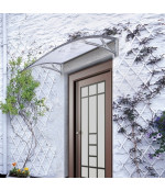 Aliuminis polikarbonato stogelis 960x1500 mm skaidrus, pilki laikikliai