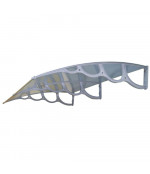 Sujungtas polikarbonato stogelis 1400x2000 mm skaidrus, juodi laikikliai