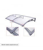 Polikarbonato stogelis su lataku 930x1500 mm tamsintas, juodi laikikliai