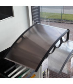 Polikarbonato stogelis 1400x1000 mm tamsintas, juodi laikikliai