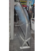 Aliuminis polikarbonato stogelis 960x1500 mm skaidrus, pilki laikikliai