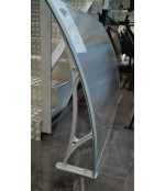 Aliuminis polikarbonato stogelis 960x1500 mm skaidrus, pilki laikikliai