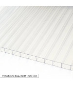 Polikarbonato stogelis (6x1000x1500 mm)  skaidrus, pilki laikikliai