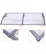 Polikarbonato stogelis su lataku 930x3000 mm skaidrus, pilki laikikliai