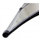 Polikarbonato stogelis su lataku 930x3000 mm skaidrus, juodi laikikliai