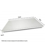 Kanalinis polikarbonatas 10x2100x6000 mm, baltas Plaskolite (1.7 kg/m2)