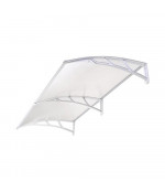 Sujungtas aliuminis polikarbonato stogelis 960x3000 mm skaidrus, pilki laikikliai