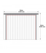 PVC juostų užuolaidų komplektas, angai 1100x2000 mm