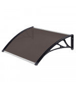 Polikarbonato stogelis 1200x1500 mm tamsintas, juodi laikikliai