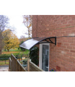 Polikarbonato stogelis 1200x1500 mm tamsintas, juodi laikikliai