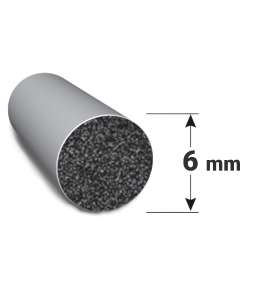 Profilis iš mikroporinės EPDM gumos 6 mm