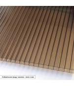 Aliuminis polikarbonato stogelis (6x960x1500 mm)  rudas, pilki laikikliai
