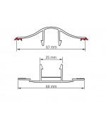 Polikarbonato sujungimo sistema H (4-10 mmx6 m) su tarpinėmis