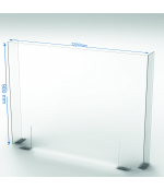 Apsauginė sienelė iš 4 mm organinio stiklo 150x1200x900 mm