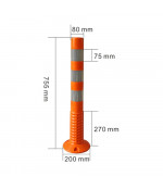 Lankstus įspėjamasis stulpelis 755 mm (oranžinis)