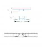 Polikarbonato sujungimo profilis H 16-20mmx3 m / 6 m (click)