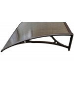 Sujungtas aliuminis polikarbonato stogelis 960x4500 mm tamsintas, rudi laikikliai