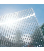 Kanalinis polikarbonatas 4x1050x2000 mm, skaidrus Light Polygal (0.55 kg/m2)