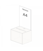 Aukų dėžutė su užraktu ir A4 informacijos stoveliu