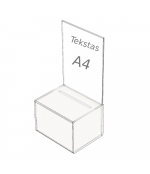 Aukų dėžutė su A4 informacijos stoveliu
