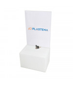 Aukų dėžutė su užraktu ir A4 informacijos stoveliu