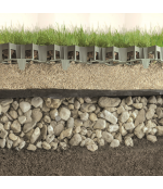 Žolės/vejos korys 49x500x500 mm juodas