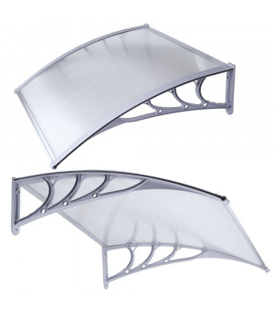 Polikarbonato stogelis 1200x1500 mm skaidrus, pilki laikikliai