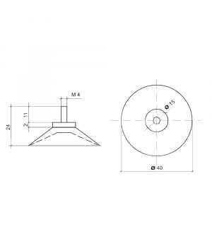 Siurbtukas D-40 mm su užsukamu laikikliu