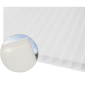 Kanalinis polikarbonatas 10x2100x6000 mm, baltas Plaskolite (1.7 kg/m2)