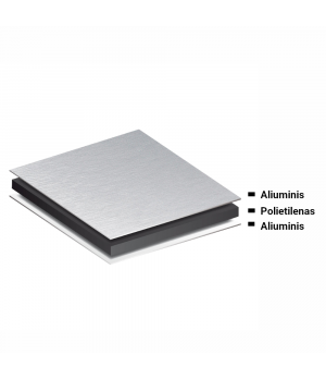 Aliuminio kompozito plokštė 3x500x1000 mm (nerūšinis)