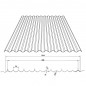 Banguota pilka PVC stogo danga 2.5x1030 mm, PRISMA 76/18
