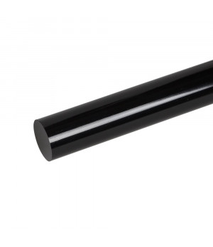 PMMA organinio stiklo strypas 20x2000 mm, juodas