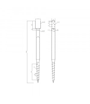 Sraigtinis polis pamatams U 101x1000 mm M12 HDG