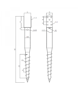 Sraigtinis polis pamatams U 81x685 mm M12 HDG