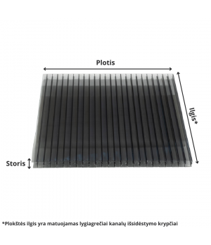 16 mm pilka polikarbonato danga terasai - gera kaina!