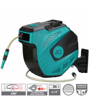 PVC laistymo žarna 13mmx30 m su automatine rite