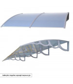 Polikarbonato stogelis 1400x1000 mm skaidrus, juodi laikikliai