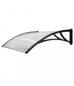 Polikarbonato stogelis 960x1500 mm skaidrus, juodi laikikliai