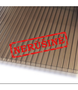 Kanalinis polikarbonatas 16x2100x900 mm, bronzinis (1.7 kg/m2) (nerūšinis)