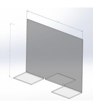Skirtukas iš organinio stiklo 4mm 270x338mm - skaidrus