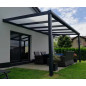 Aliuminio stoginė terasai, pilka su 16 mm polikarbonato danga
