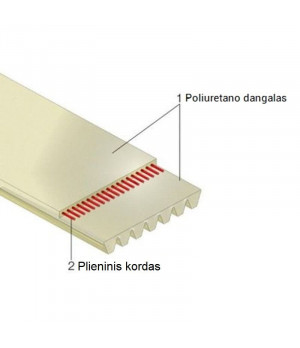 Sinchroninis diržas PU HTD 8M 20 atviras Contitech