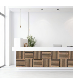 Akustinė plokštė su ąžuolinėmis lamelėmis