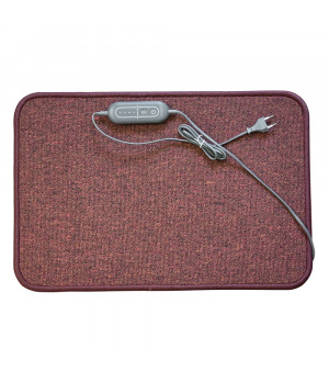 Elektrinis šildantis kilimėlis kojoms 600x900 mm su temp. reguliatoriumi - bordo