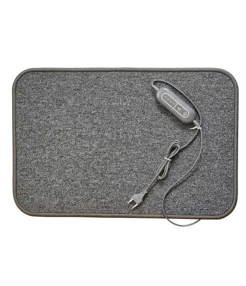 Elektrinis šildantis kilimėlis kojoms 400x600 mm su temp. reguliatoriumi - pilkas