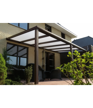 Aliuminio stoginė STRONG su polikarbonato danga, matinė ruda