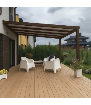 Aliuminio stoginė STRONG su polikarbonato danga, matinė ruda