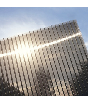 Kanalinis polikarbonatas 16x980x2000 mm, bronzinis (2.5 kg/m2)